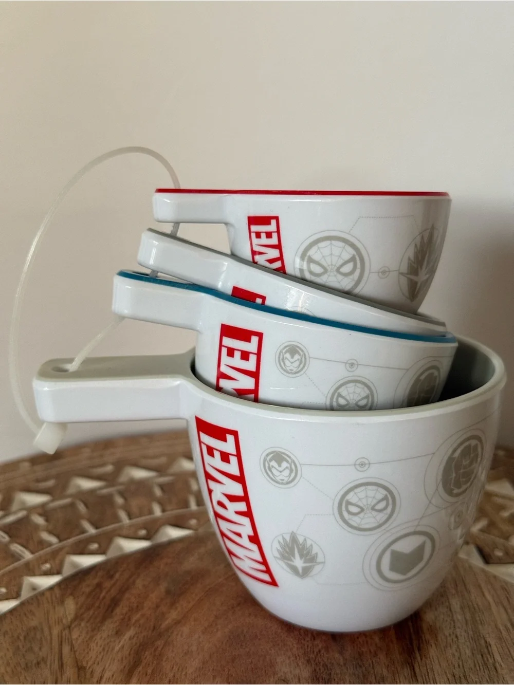 Marvel Disney Nesting Measuring Cups Set Spider-Man Hulk Captain Marvel